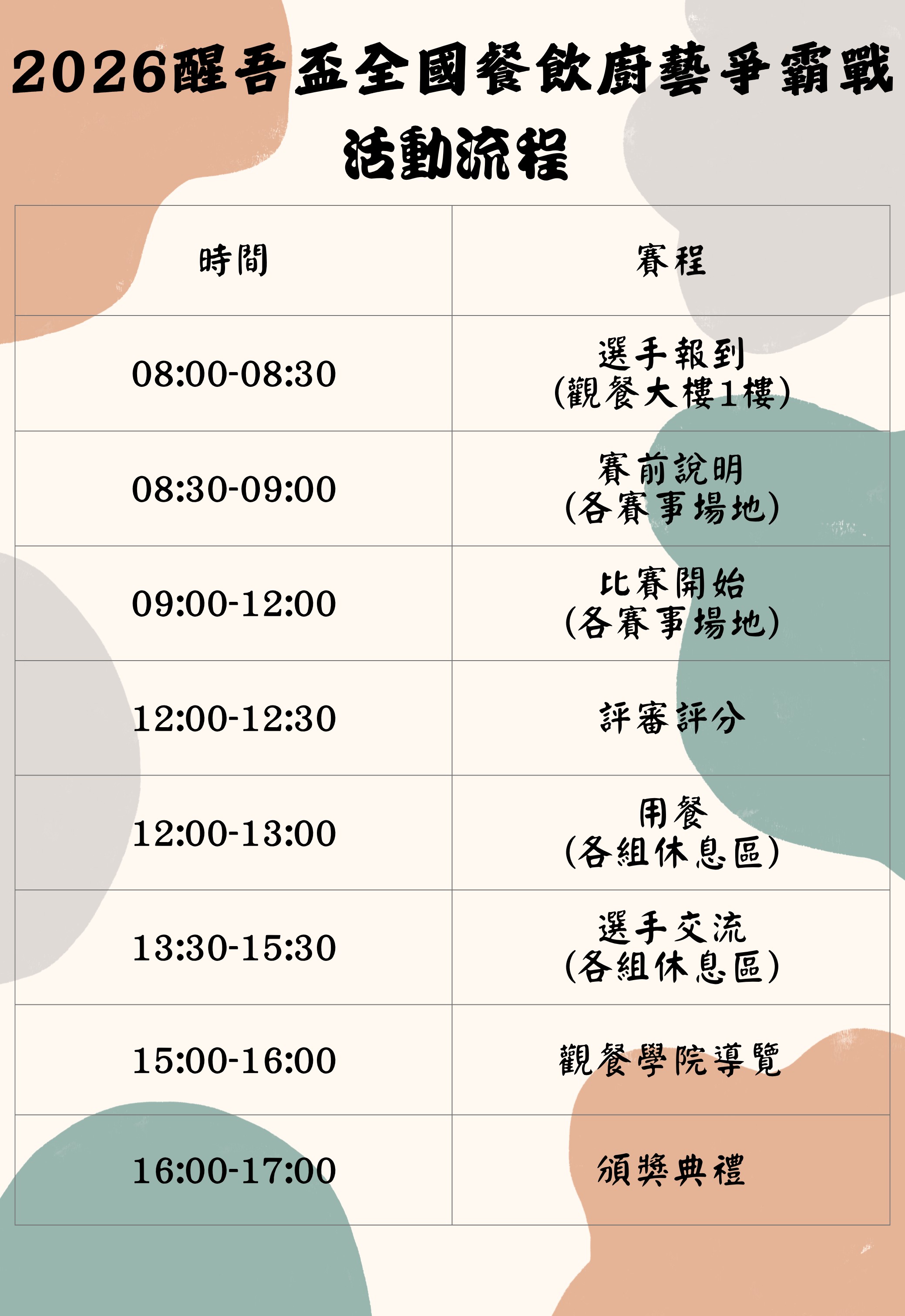 2026醒吾盃全國餐飲廚藝爭霸戰2